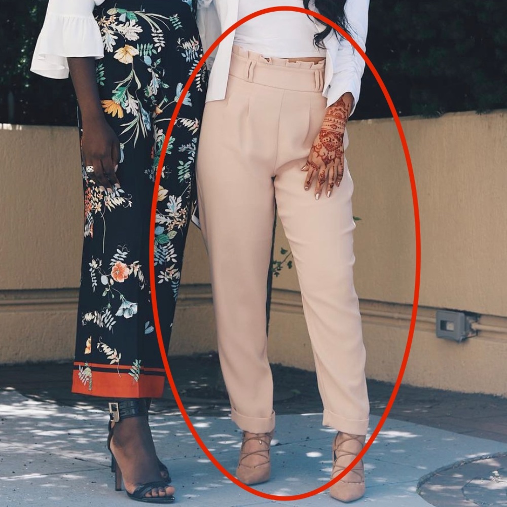 Zara Beige Cuffed Ankle Pants